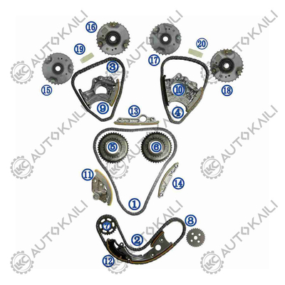 ชุดโซ่เวลาสําหรับ AUDI / VW CPAA / CVBA / CLXA AUDI A8L 4H8 150KW 2.5L 09-14 A6L 4X8/C7 140KW 2.5L 10-15 06E109465BC 108L