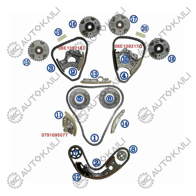 ชุดโซ่เวลา สําหรับ AUDI / VW A8 4E8 BDX 154KW 2.8FSI 07-10 06E109465BC 108L