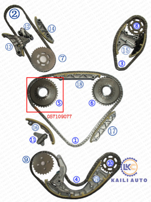 AUDI 2.7L CANA ชุดโซ่ไทม์มิ่ง VW PHAETON TOUAREG 3.0T CATA CASA CEXA 059109229J 106L 057109218K