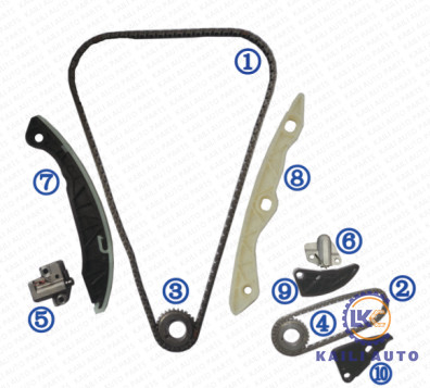ชุดโซ่ไทม์มิ่งสำหรับ HYUNDAI/KIA Sonata IX35 Santafe KIA Sportage Sorento K5 เครื่องยนต์ G4KE 2.4L 24321-25000 9*180L