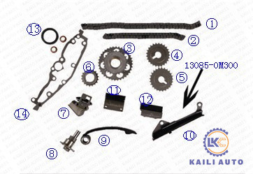 GA14DE GA16DE ชุดโซ่ไทม์มิ่งสำหรับ NISSAN AD RESORT ALMERA PRIMERA SENTRA DOHC 16V 1.3L 13028-53Y00